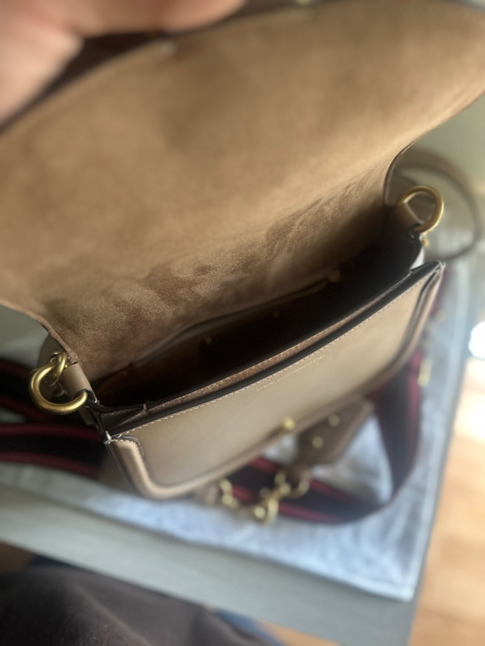 COACH Glovetanned Leather Beat Saddle Bag with Webbing (comes with two straps) - Picture 8 of 14